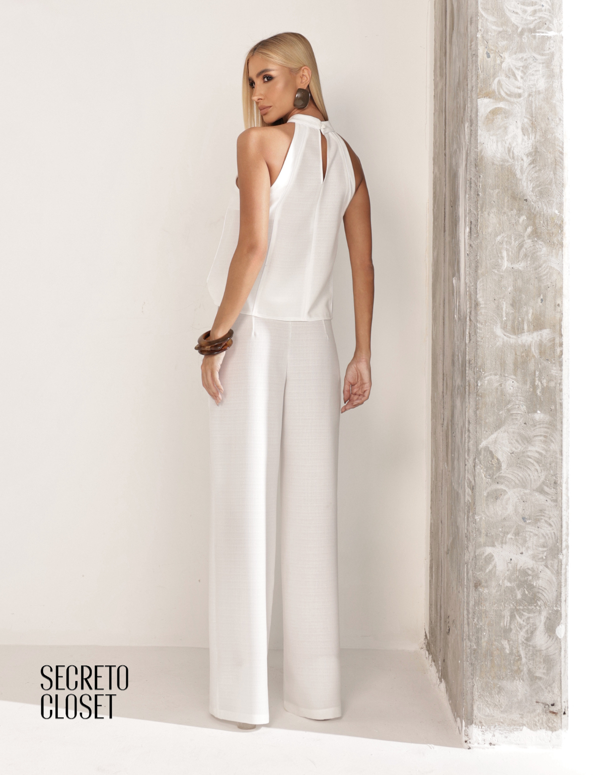 Conjunto Blusa e Calça Viés Dana Branco