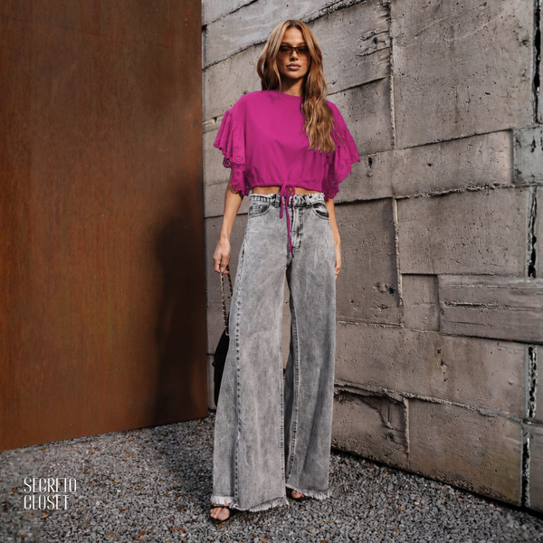 Blusa Manga Laise Marlene Rosa