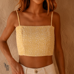 Cropped Listra Bordado Vittoria Camomila