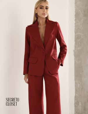 Conjunto Blazer e Calça Linho Milane Marsala