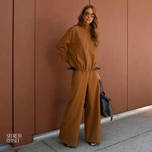 Calça Pantalona Monica Marrom