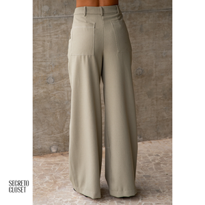 Conjunto Regata e Calça Alfaiataria Melina Verde Oliva