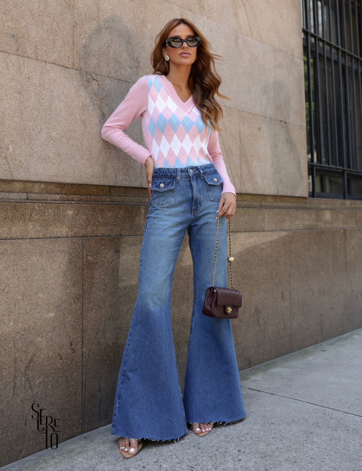 Blusa Sabrina Xadrez Rosa