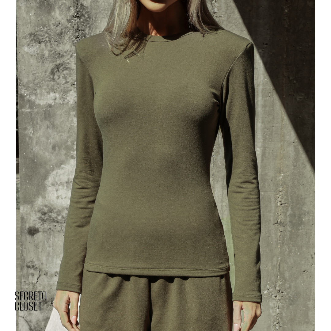 Conjunto Blusa e Calça Moletinho Eleni Militar
