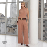 Conjunto Regata e Calça Tricô Barbara Rosê