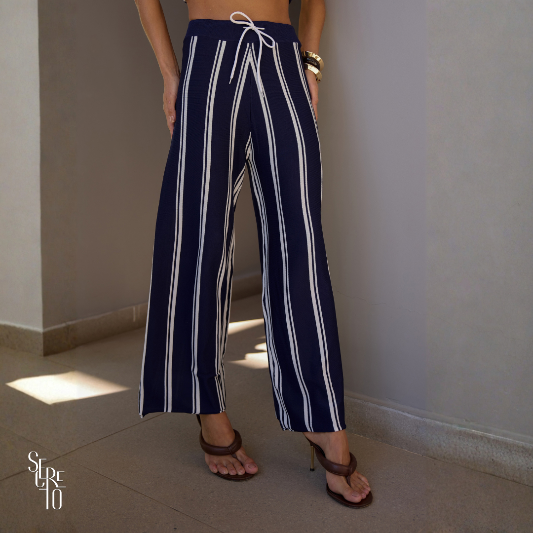 Calça Listrado Mari Azul