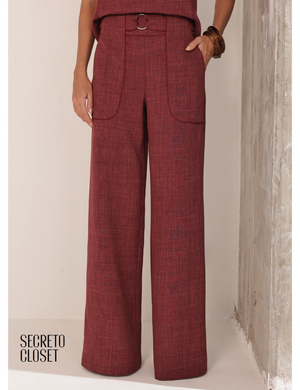 Conjunto Blusa e Calça Viés Dana Terracota