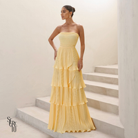 Vestido Longo TQC Plissado Camadas Lilla Camomila