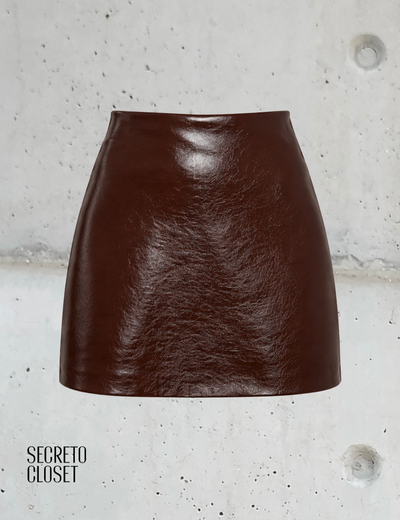 Short Saia Courino Anielle Marrom
