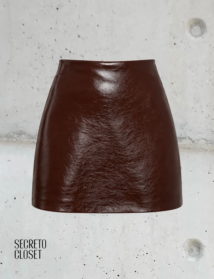 Short Saia Courino Anielle Marrom