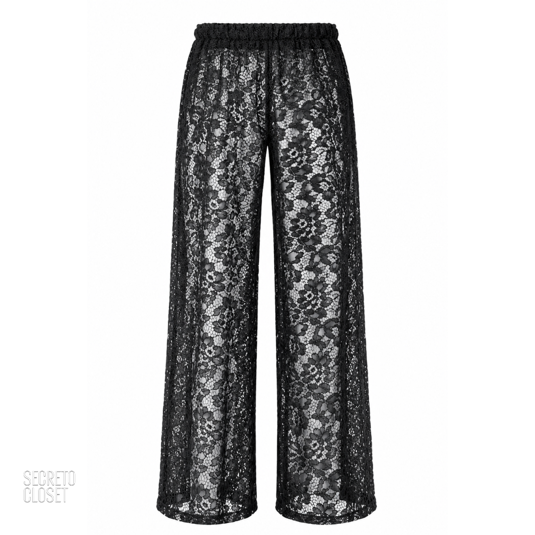 Calça Bordada Ruby Preto