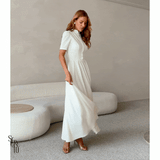 Vestido Longuete Botões Débora Off White