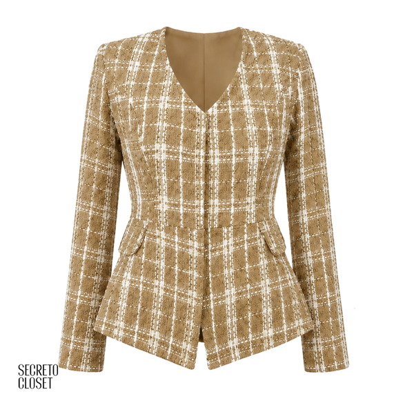 Blazer Tweed Mia Bege
