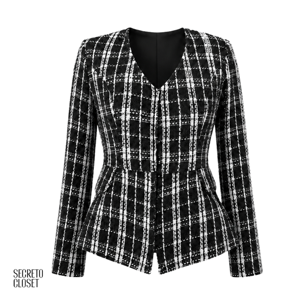Blazer Tweed Mia Preto