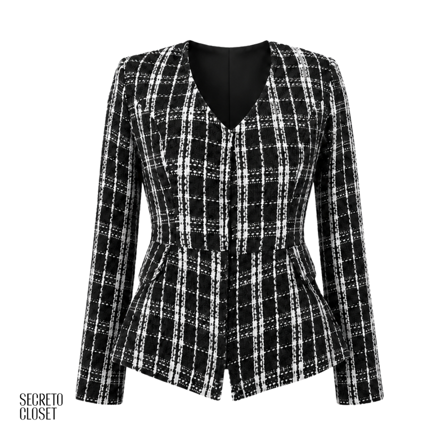 Blazer Tweed Mia Preto